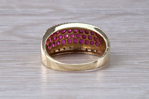 9 mm Wide Rubies and Diamonds set Ring