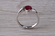 Load image into Gallery viewer, Oval cut Ruby set Crossover Ring