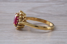 Load image into Gallery viewer, Traditional Ruby and Diamond Cluster Ring