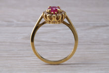 Load image into Gallery viewer, Traditional Ruby and Diamond Cluster Ring