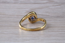 Load image into Gallery viewer, Blue Sapphire Twist Shank Solitaire