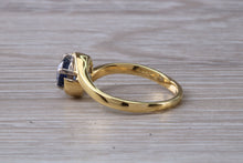 Load image into Gallery viewer, Blue Sapphire Twist Shank Solitaire