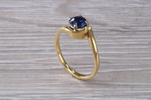 Load image into Gallery viewer, Blue Sapphire Twist Shank Solitaire