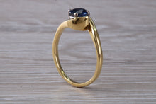 Load image into Gallery viewer, Blue Sapphire Twist Shank Solitaire