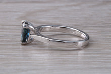 Load image into Gallery viewer, Pear Drop cut Blue Sapphire Platinum Solitaire