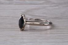 Load image into Gallery viewer, Marquise cut blue Sapphire set 18ct White Gold Ring