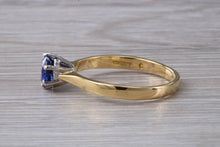 Load image into Gallery viewer, Natural Iolite Gemstone Solitaire Ring. 18ct Yellow and White Gold. Ideal birthday or Anniversary Gift, Promise,Dress or Statement Ring.