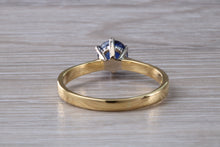 Load image into Gallery viewer, Natural Iolite Gemstone Solitaire Ring. 18ct Yellow and White Gold. Ideal birthday or Anniversary Gift, Promise,Dress or Statement Ring.
