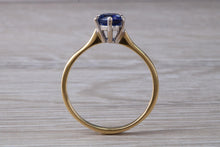 Load image into Gallery viewer, Natural Iolite Gemstone Solitaire Ring. 18ct Yellow and White Gold. Ideal birthday or Anniversary Gift, Promise,Dress or Statement Ring.