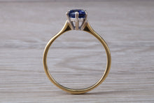 Load image into Gallery viewer, Natural Iolite Gemstone Solitaire Ring. 18ct Yellow and White Gold. Ideal birthday or Anniversary Gift, Promise,Dress or Statement Ring.