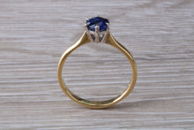 Load image into Gallery viewer, Natural Iolite Gemstone Solitaire Ring. 18ct Yellow and White Gold. Ideal birthday or Anniversary Gift, Promise,Dress or Statement Ring.