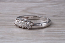 Load image into Gallery viewer, Four Round cut Diamonds set 18ct White Gold Ring