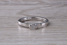Load image into Gallery viewer, Half Bezel Diamond set 18ct White Gold Solitaire