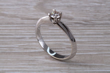 Load image into Gallery viewer, Minimalistic 0.37ct Round cut Diamond set 18ct White Gold Solitaire, British Hallmarked