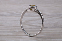 Load image into Gallery viewer, Yellow Diamond Solitaire, Bezel set so very Smooth to the Touch