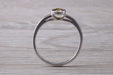 Load image into Gallery viewer, Yellow Diamond Solitaire, Bezel set so very Smooth to the Touch