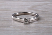Load image into Gallery viewer, Simple and Minimalistic Princess cut Diamond set 18ct White Gold Solitaire