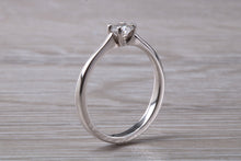 Load image into Gallery viewer, Minimalist Round cut Diamond set White Gold Solitaire