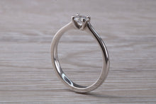 Load image into Gallery viewer, Minimalist Round cut Diamond set White Gold Solitaire