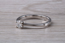 Load image into Gallery viewer, Minimalist Round cut Diamond set White Gold Solitaire
