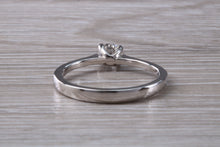 Load image into Gallery viewer, Minimalist Round cut Diamond set White Gold Solitaire