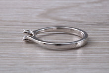 Load image into Gallery viewer, Minimalist Round cut Diamond set White Gold Solitaire