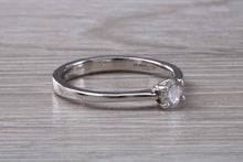 Load image into Gallery viewer, Minimalist Round cut Diamond set White Gold Solitaire