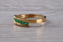 Load image into Gallery viewer, Natural Emerald set Yellow Gold Ring