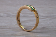 Load image into Gallery viewer, Natural Emerald set Yellow Gold Ring