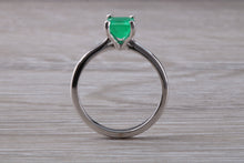 Load image into Gallery viewer, Emerald set Platinum Solitaire