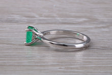 Load image into Gallery viewer, Emerald set Platinum Solitaire