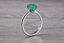 Load image into Gallery viewer, Emerald set Platinum Solitaire