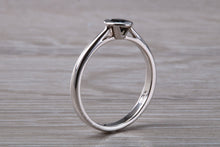 Load image into Gallery viewer, Beautiful Royal Blue Sapphire Rub Over set in 18ct White Gold Solitaire