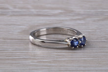 Load image into Gallery viewer, Two Very Sparkly Royal Blue Sapphires set Platinum Ring