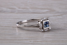 Load image into Gallery viewer, Dainty Blue Sapphire and Diamond set Ring