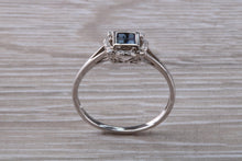 Load image into Gallery viewer, Dainty Blue Sapphire and Diamond set Ring