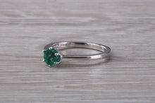 Load image into Gallery viewer, Very Dainty Half carat Emerald set Platinum Ring