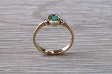 Load image into Gallery viewer, Emerald and Diamond Trilogy Ring. Very Smooth Setting