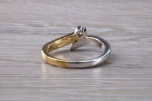 Load image into Gallery viewer, Two Tone Crossover Diamond set 18ct Gold Ring