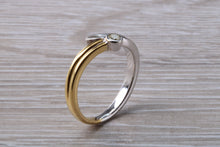 Load image into Gallery viewer, Two Tone Crossover Diamond set 18ct Gold Ring