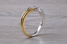 Load image into Gallery viewer, Two Tone Crossover Diamond set 18ct Gold Ring
