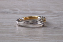 Load image into Gallery viewer, Two Tone Crossover Diamond set 18ct Gold Ring