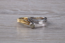 Load image into Gallery viewer, Two Tone Crossover Diamond set 18ct Gold Ring