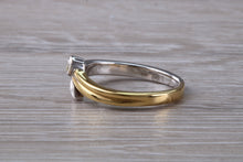 Load image into Gallery viewer, Two Tone Crossover Diamond set 18ct Gold Ring