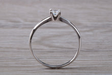 Load image into Gallery viewer, Dainty and Minimalist Princess cut diamond Set 18ct White Gold Solitaire