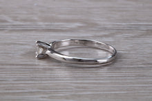 Load image into Gallery viewer, Dainty and Minimalist Princess cut diamond Set 18ct White Gold Solitaire