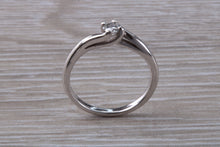 Load image into Gallery viewer, Twist Shank Diamond set 18ct White Gold Solitaire