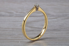 Load image into Gallery viewer, Dainty Diamond set Yellow Gold Solitaire