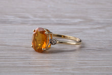 Load image into Gallery viewer, American Fire Opal and Diamond set Yellow Gold Ring