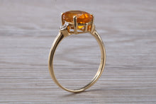 Load image into Gallery viewer, American Fire Opal and Diamond set Yellow Gold Ring